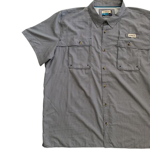 Magellan Men's Size 4XL Fish Gear Angler Fit Button Down Short Sleeve Shirt - Picture 7 of 16